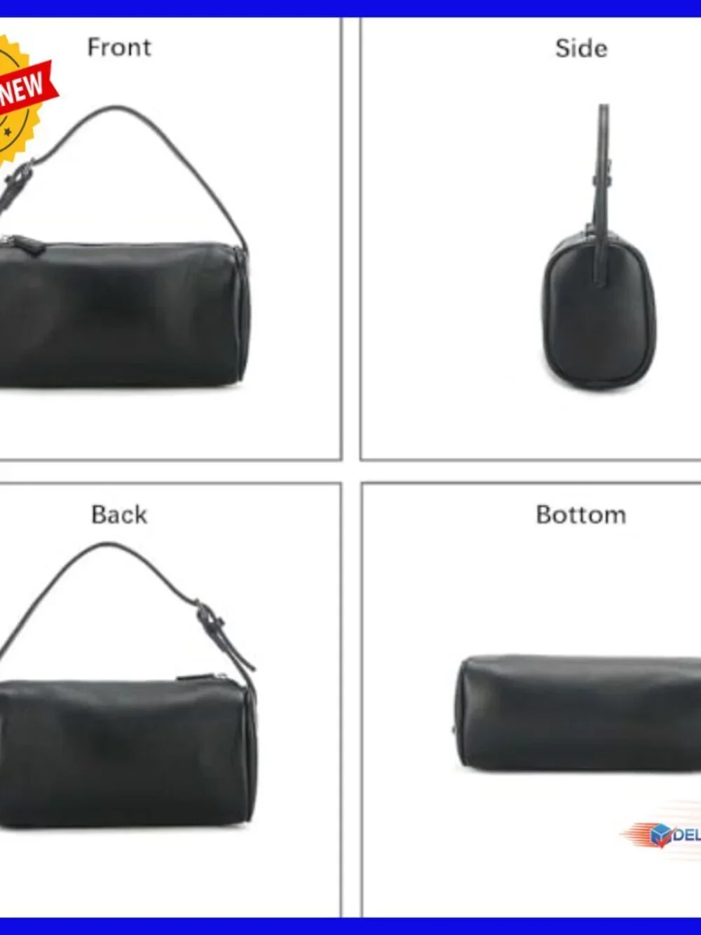Leather Hobo Crossbody Bag with Adjustable Strap, Medium Size